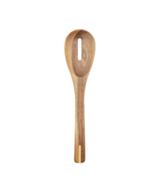 Cuchara Zairin con agujero en madera de acacia 100% FSC y metal