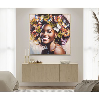 PINTURA SOBRE LIENZO CON CUADRO TARA -B-