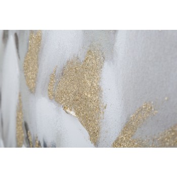 PINTURA SOBRE LIENZO DE FLOR BLANCO/ORO