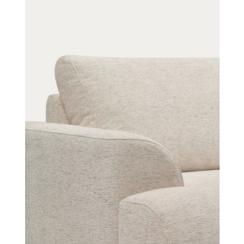 Sofá Karin de 3 plazas en blanco con patas de madera maciza