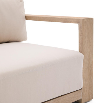 Sofá Ambra de 3 plazas en madera maciza de acacia con acabado claro, 249 cm, FSC 100%