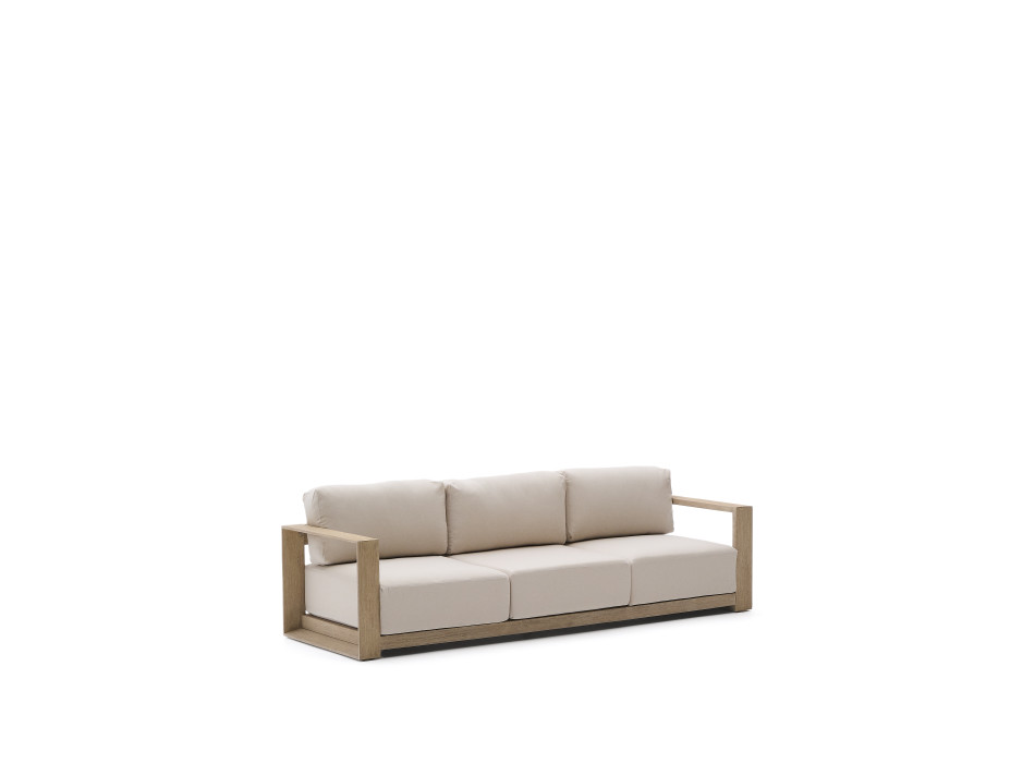 Sofá Ambra de 3 plazas en madera maciza de acacia con acabado claro, 249 cm, FSC 100%