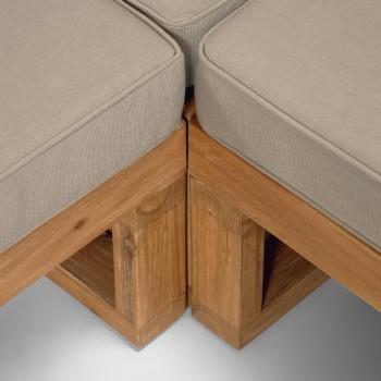 Sofá esquinero Flaviina de 5 plazas en madera de acacia 100% FSC