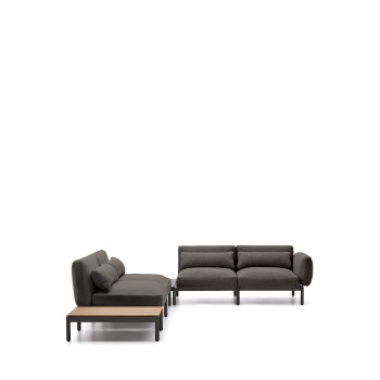 Sofá esquinero modular para exterior de 4 plazas Sorells con tapizado