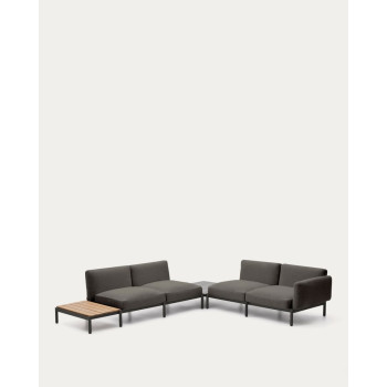 Sofá esquinero modular para exterior de 4 plazas Sorells con tapizado