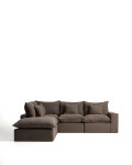Sofá esquinero modular Anarela de 4 plazas con funda extraíble de lino.