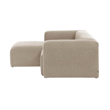 Sofá Blok 2 plazas chaise longue izquierda beige 240 cm