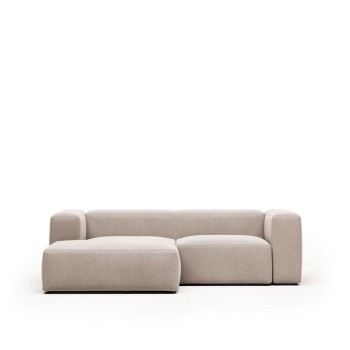 Sofá Blok 2 plazas chaise longue izquierda beige 240 cm