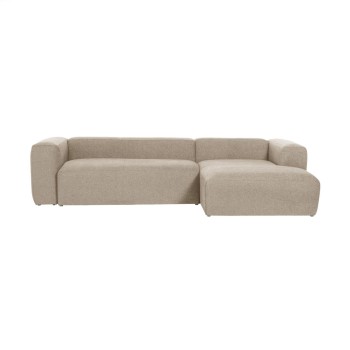 Sofá Blok 3 plazas chaise longue derecha beige 300 cm
