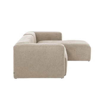 Sofá Blok 3 plazas chaise longue derecha beige 300 cm