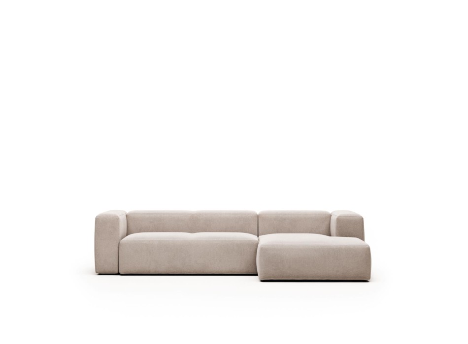 Sofá Blok 3 plazas chaise longue derecha beige 300 cm