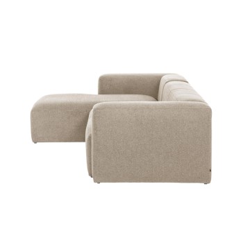 Sofá Blok de 3 plazas con chaise longue izquierda, beige, 300 cm