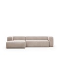 Sofá Blok de 3 plazas con chaise longue izquierda, beige, 300 cm