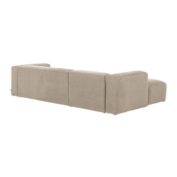 Sofá Blok de 3 plazas en chenilla beige con chaise longue izquierda 300 cm FSC Mix Crédito