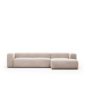 Sofá Blok 4 plazas chaise longue derecha beige 330 cm