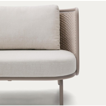 Sofá de exterior Sedalis de 3 plazas en aluminio y cuerda