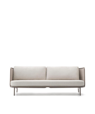 Sofá de exterior Sedalis de 3 plazas en aluminio y cuerda