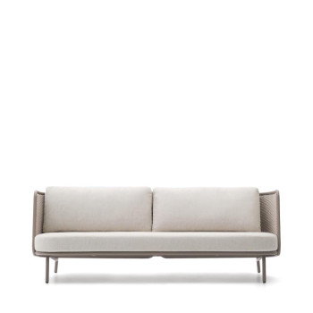 Sofá de exterior Sedalis de 3 plazas en aluminio y cuerda