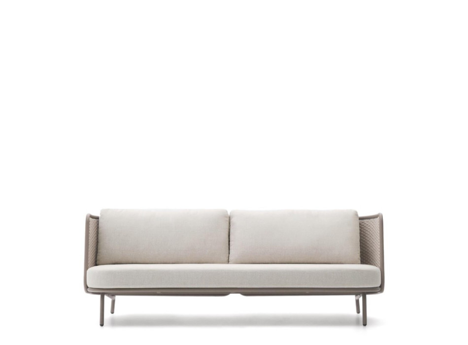 Sofá de exterior Sedalis de 3 plazas en aluminio y cuerda