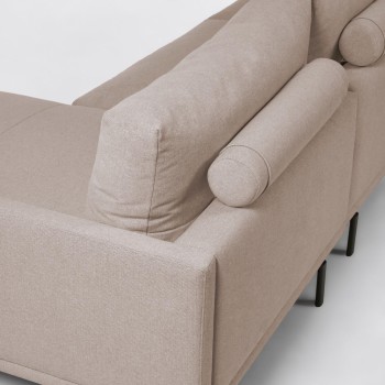Sofá Galene de 3 plazas con chaise longue derecha, beige, 254 cm