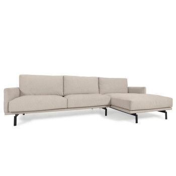 Sofá Galene de 3 plazas con chaise longue derecha, beige, 254 cm FSC Mix Crédito
