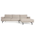 Sofá Galene de 3 plazas con chaise longue derecha, beige, 254 cm