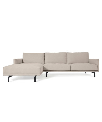 Sofá Galene de 3 plazas con chaise longue izquierda, beige, 254 cm FSC Mix Crédito