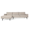 Sofá Galene de 3 plazas con chaise longue izquierda, beige, 254 cm