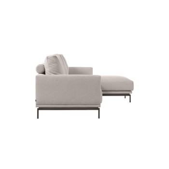 Sofá Galene de 4 plazas con chaise longue derecha, beige, 314 cm