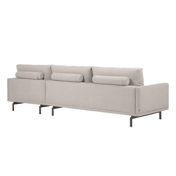 Sofá Galene de 4 plazas con chaise longue derecha, beige, 314 cm