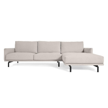Sofá Galene de 4 plazas con chaise longue derecha, beige, 314 cm FSC Mix Crédito
