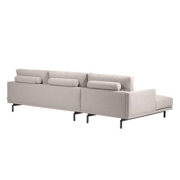 Sofá Galene de 4 plazas con chaise longue izquierda, beige, 314 cm