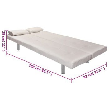 Sofá cama ajustable con 2 cojines de polipiel