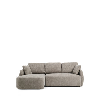 Sofá cama Laira de 3 plazas en chenilla gris tórtola con chaise longue izquierda 246 cm FSC Mix Crédito