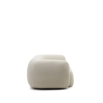 Sofá Martina de 3 plazas en piel de oveja sintética color crudo, 246 cm FSC Mix Crédito