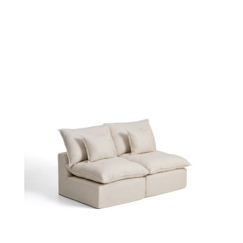 Sofá modular Anarela de 2 plazas con funda extraíble de lino y viscosa.