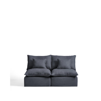 Sofá modular Anarela de 2 plazas con funda extraíble de lino y viscosa.