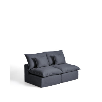 Sofá modular Anarela de 2 plazas con funda extraíble de lino y viscosa.