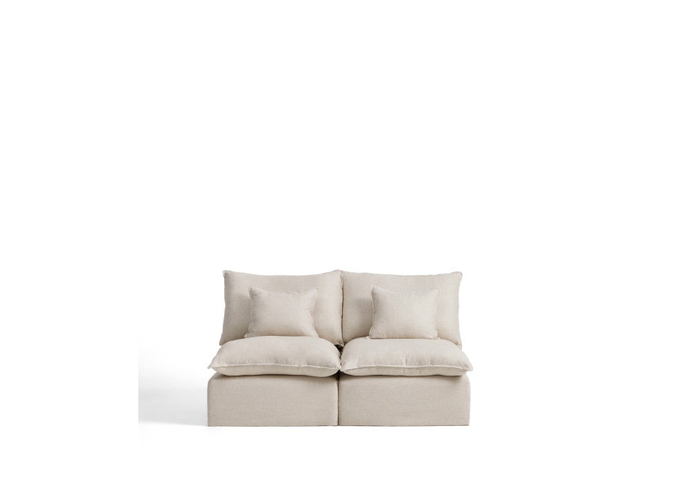 Sofá modular Anarela de 2 plazas con funda extraíble de lino y viscosa.