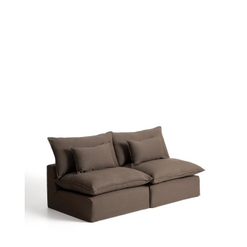 Sofá modular Anarela de 3 plazas con funda desenfundable de lino.
