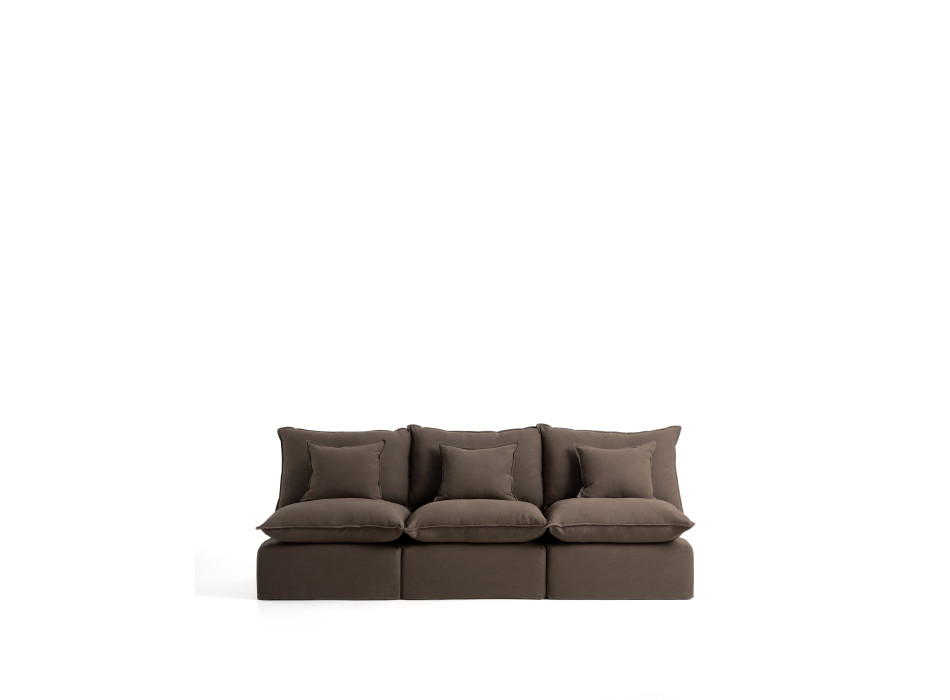 Sofá modular Anarela de 3 plazas con funda desenfundable de lino.