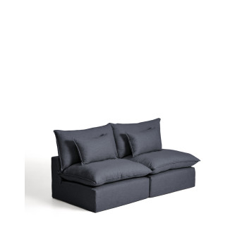 Sofá modular Anarela de 3 plazas con funda extraíble de lino y viscosa.