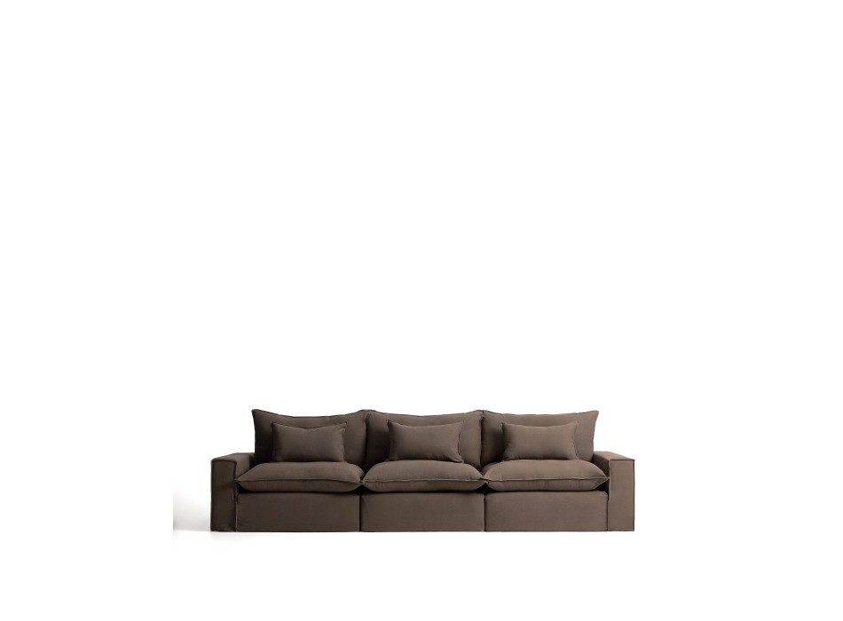 Sofá modular Anarela de 5 plazas con funda desenfundable de lino.