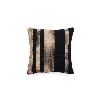 Funda de almohada de algodón Aylin con bordado de yute