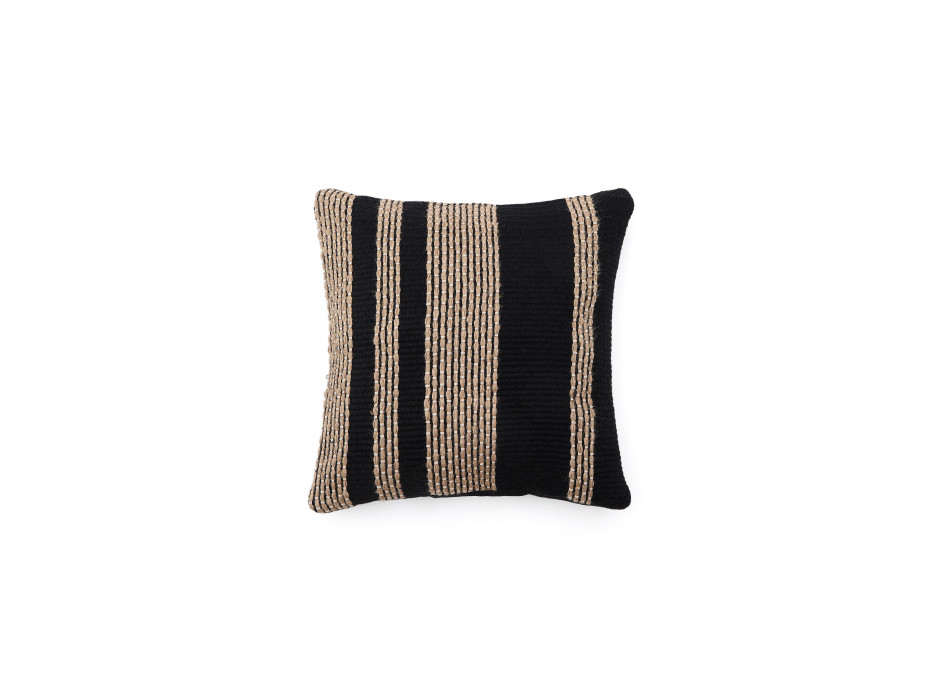 Funda de almohada de algodón Aylin con bordado de yute