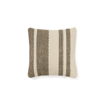 Funda de almohada de algodón Aylin con bordado de yute