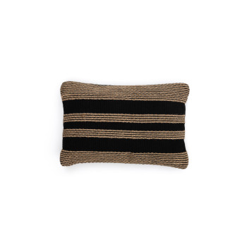 Funda de almohada de algodón Aylin con bordado de yute