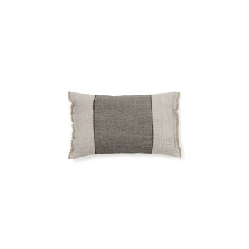 Funda de cojín de lino con flecos verde Lorin 30 x 50 cm