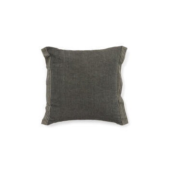Funda de cojín Niven 100% lino jaspeado y rayas laterales