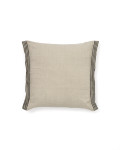 Funda de cojín Niven 100% lino jaspeado y rayas laterales